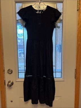 Patrons of Peace Black Smocked Bodice Tiered Maxi Dress